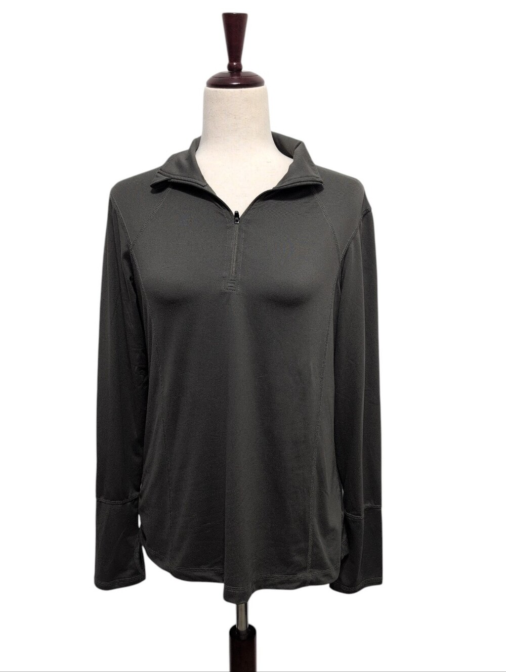 Lukka Lux Quarter Zip Activewear Pullover Green Gray Size Medium